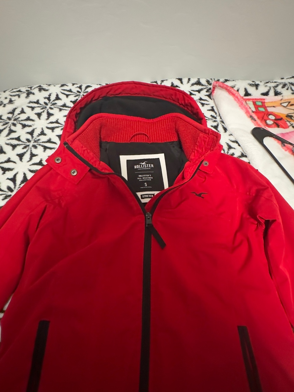 Hollister Red women Jacket - Lightweight Zip Front Coat looks like new